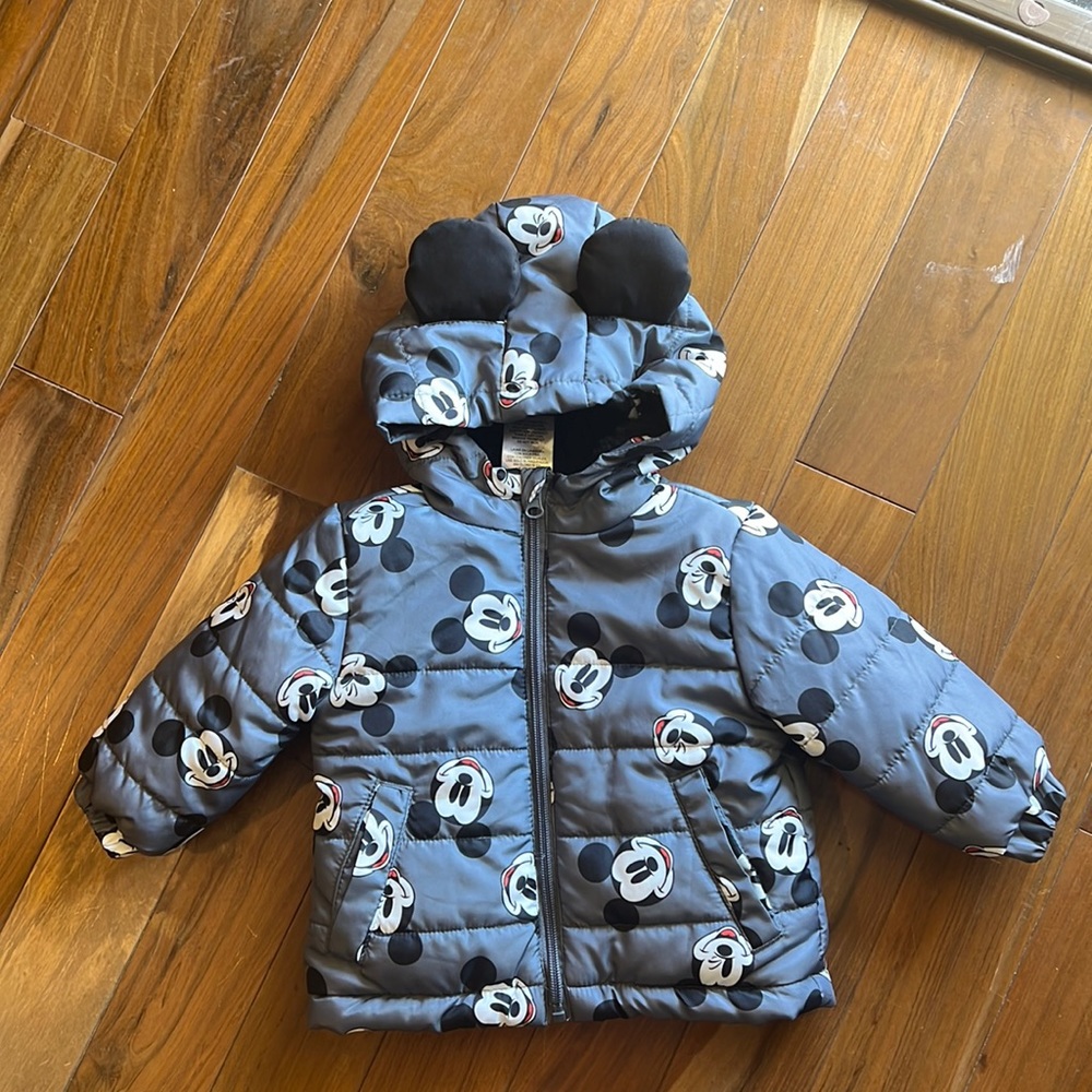 Mickey Mouse Jacket with ears gray in color 12 months